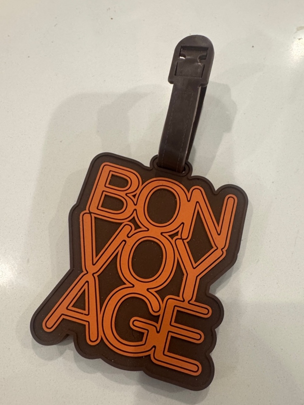 Brown & Orange 'BON VOYAGE' Travel Luggage Tag